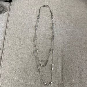 Silver Colored Necklace with Little Beads